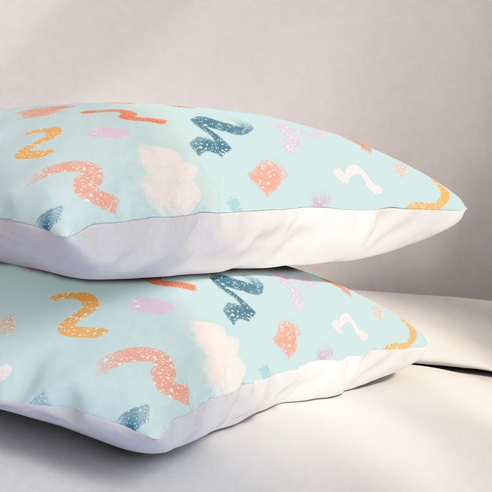 Abtract Colorful Brush Pattern Pillow Sham Gallery Image 3