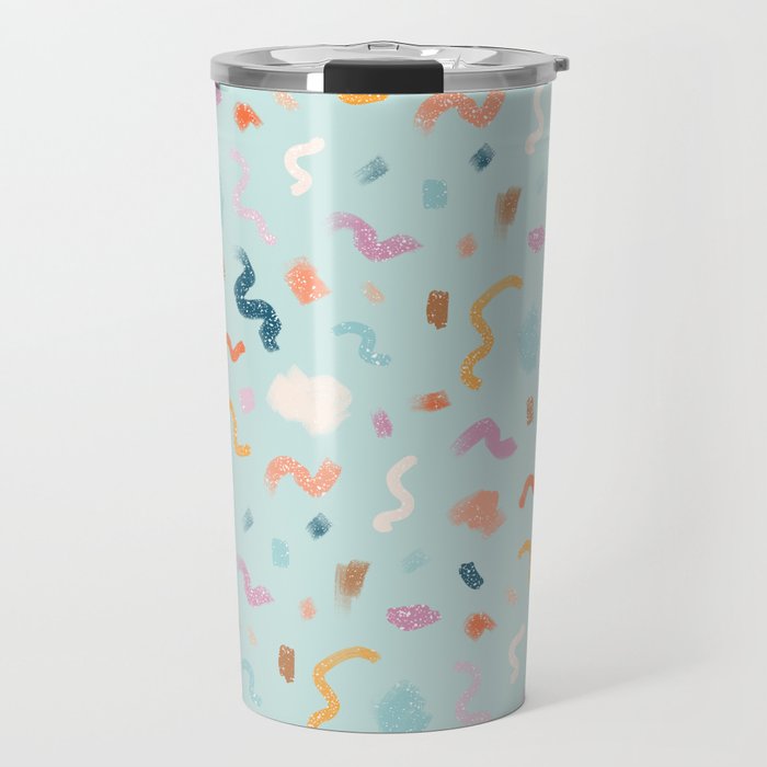 Abtract Colorful Brush Pattern Travel Mug Gallery Image 1
