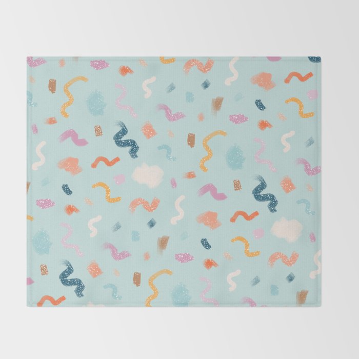 Abtract Colorful Brush Pattern Throw Blanket Gallery Image 2