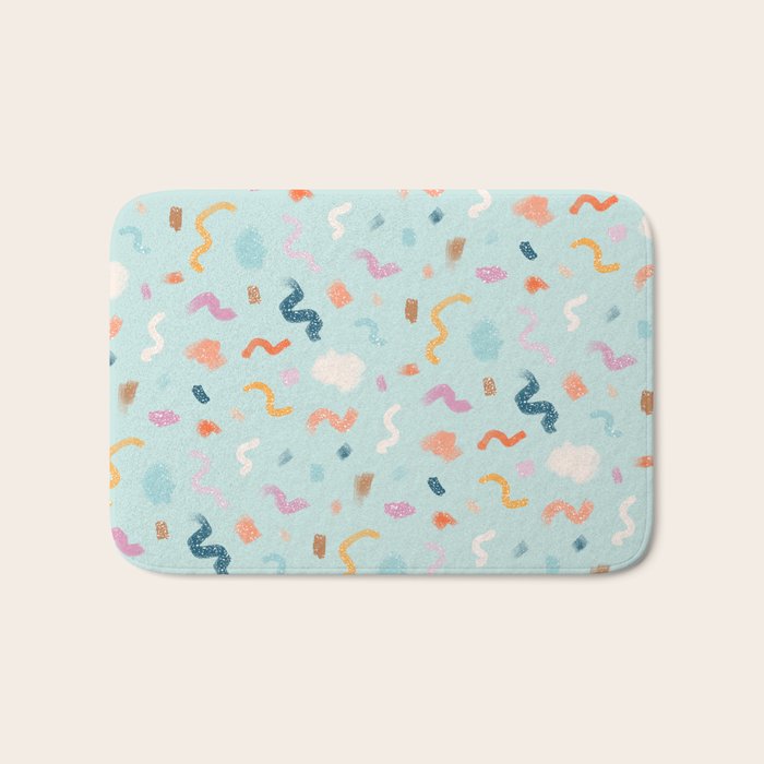 Abtract Colorful Brush Pattern Bath Mat Gallery Image 1