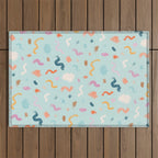 Abtract Colorful Brush Pattern Outdoor Rug Gallery Image 1