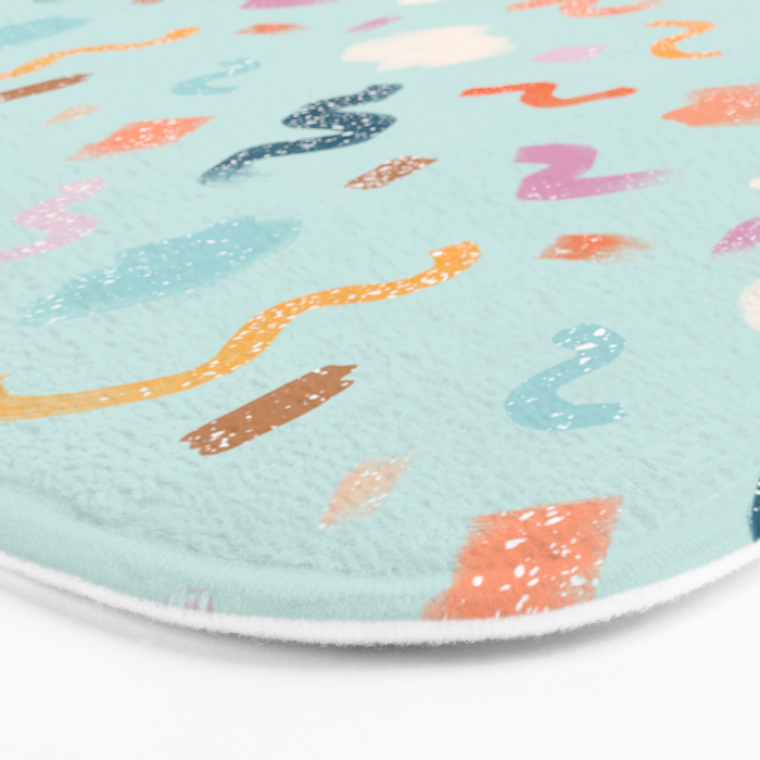 Abtract Colorful Brush Pattern Bath Mat Gallery Image 3