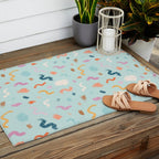 Abtract Colorful Brush Pattern Outdoor Rug Gallery Image 2