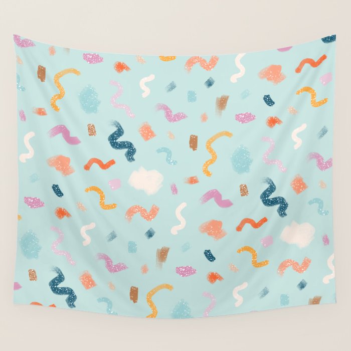 Abtract Colorful Brush Pattern Wall Tapestry Gallery Image 4