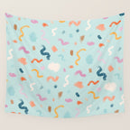 Abtract Colorful Brush Pattern Wall Tapestry Gallery Image 4