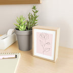 Botanical Line Art, Line Rose, Pink Wall Art, Minimalist Modern Art by Synplus Mini Art Print Gallery Image 2