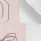 Botanical Line Art, Line Rose, Pink Wall Art, Minimalist Modern Art by Synplus Wall Tapestry Gallery Image 3
