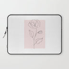 Botanical Line Art, Line Rose, Pink Wall Art, Minimalist Modern Art by Synplus Laptop Sleeve Gallery Image 1