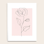 Botanical Line Art, Line Rose, Pink Wall Art, Minimalist Modern Art by Synplus Notebook Gallery Image 4