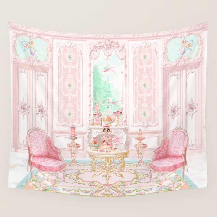 Marie Antoinette Tea in Paris  Wall Tapestry Gallery Image 4