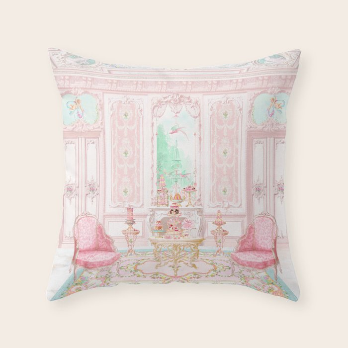 Marie Antoinette Tea in Paris  Throw Pillow Gallery Image 1