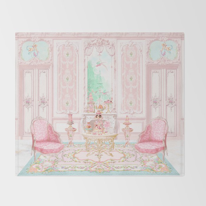 Marie Antoinette Tea in Paris  Throw Blanket Gallery Image 2