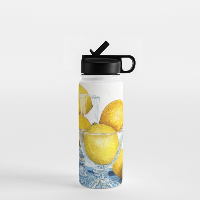 Lemons and Glass Water Bottle