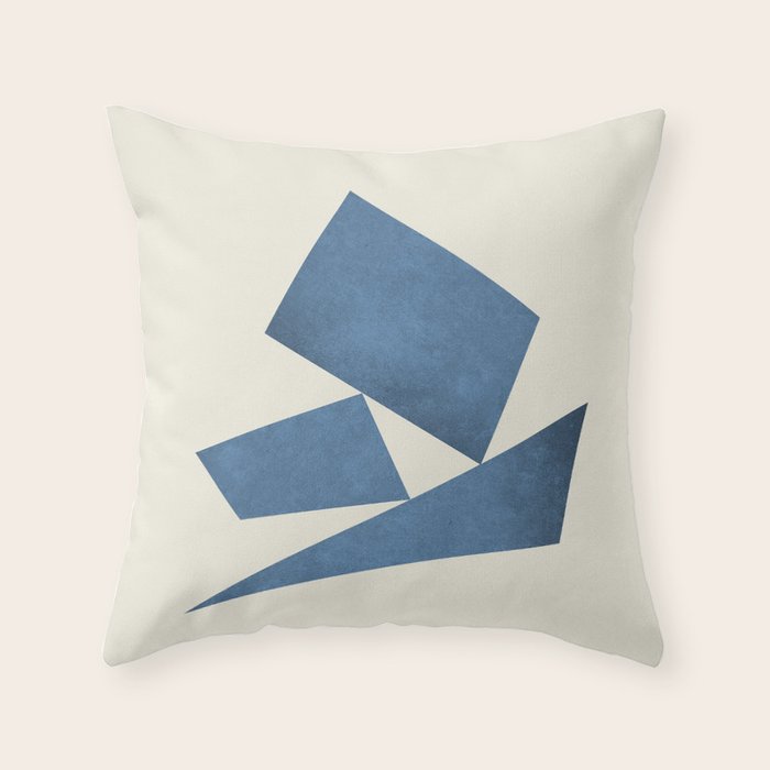 3 Forms Composition - Blue Throw Pillow Gallery Image 6