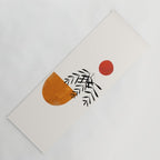 'Autumn Vine' Minimal Mid Century Abstract Shapes With Floral Plant Motif Boho Vintage Paper Collage Line Drawing Yoga Mat Gallery Image 1