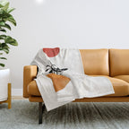 'Autumn Vine' Minimal Mid Century Abstract Shapes With Floral Plant Motif Boho Vintage Paper Collage Line Drawing Throw Blanket Gallery Image 1