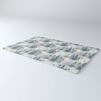 Watercolor forest green snow Christmas pine tree Rug Gallery Image 3