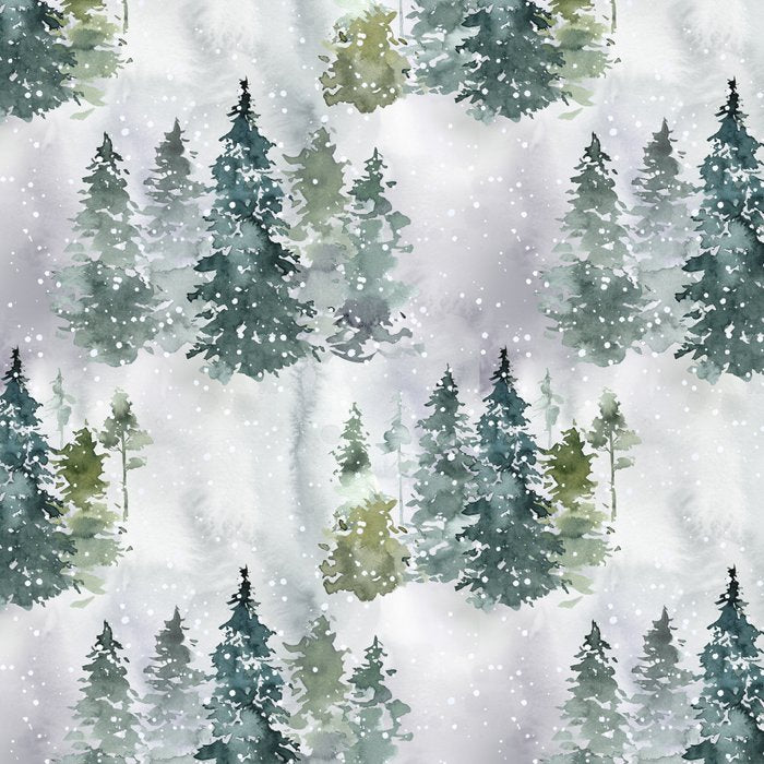 Watercolor forest green snow Christmas pine tree Coffee Mug Gallery Image 2