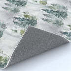 Watercolor forest green snow Christmas pine tree Rug Gallery Image 4