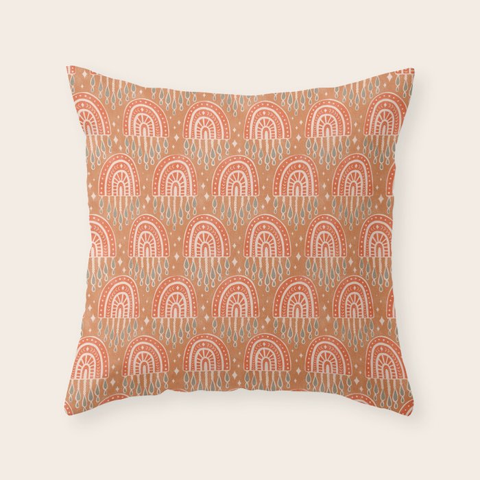 Little Rainbows - terracotta and caramel  Throw Pillow Gallery Image 6