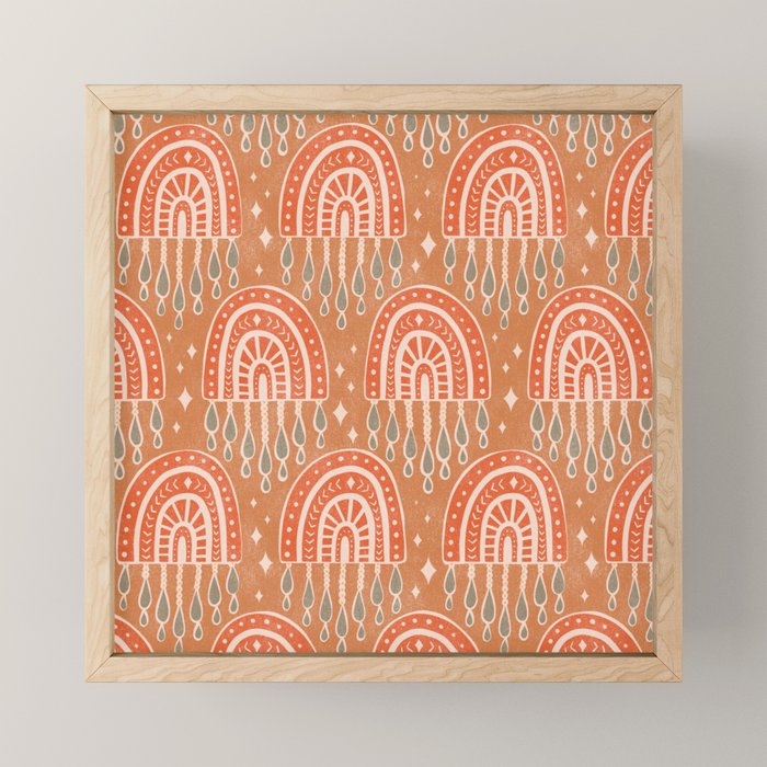 Little Rainbows - terracotta and caramel  Mini Art Print Gallery Image 1