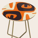 Mid Century Modern Mythos Abstract Black Orange Cream Side Table Gallery Image 2