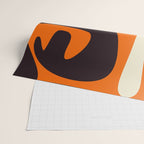 Mid Century Modern Mythos Abstract Black Orange Cream Wrapping Paper Gallery Image 2