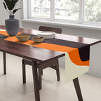 Mid Century Modern Mythos Abstract Black Orange Cream Table Runner Gallery Image 2
