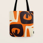 Mid Century Modern Mythos Abstract Black Orange Cream Tote Bag Gallery Image 1