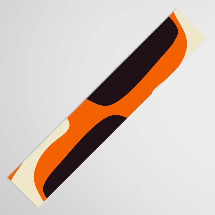 Mid Century Modern Mythos Abstract Black Orange Cream Table Runner Gallery Image 3