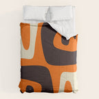 Mid Century Modern Mythos Abstract Black Orange Cream Comforter Gallery Image 6