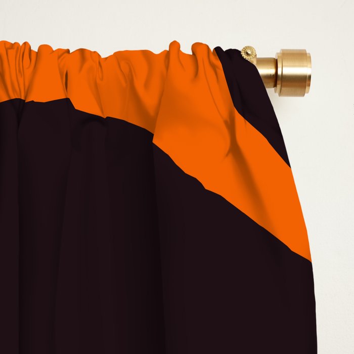 Mid Century Modern Mythos Abstract Black Orange Cream Window Curtain Gallery Image 2