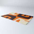Mid Century Modern Mythos Abstract Black Orange Cream Rug Gallery Image 3