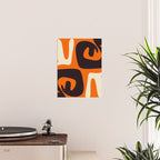 Mid Century Modern Mythos Abstract Black Orange Cream Poster Gallery Image 2