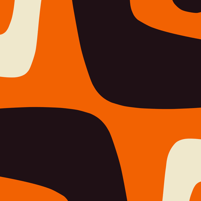 Mid Century Modern Mythos Abstract Black Orange Cream Coffee Mug Gallery Image 2