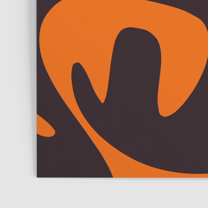 Mid Century Modern Mythos Abstract Black Orange Cream Poster Gallery Image 3