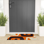 Mid Century Modern Mythos Abstract Black Orange Cream Welcome Mat Gallery Image 3