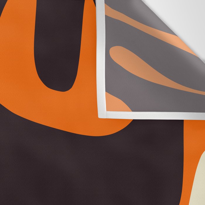 Mid Century Modern Mythos Abstract Black Orange Cream Wall Tapestry Gallery Image 3