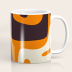 Mid Century Modern Mythos Abstract Black Orange Cream Coffee Mug Gallery Image 1