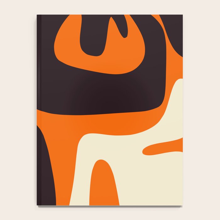 Mid Century Modern Mythos Abstract Black Orange Cream Notebook Gallery Image 4