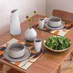 Mid Century Modern Mythos Abstract Black Orange Cream Placemat Gallery Image 2