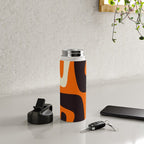Mid Century Modern Mythos Abstract Black Orange Cream Water Bottle Gallery Image 4