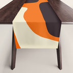 Mid Century Modern Mythos Abstract Black Orange Cream Table Runner Gallery Image 1