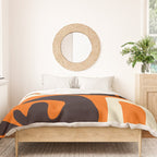 Mid Century Modern Mythos Abstract Black Orange Cream Duvet Cover Gallery Image 3