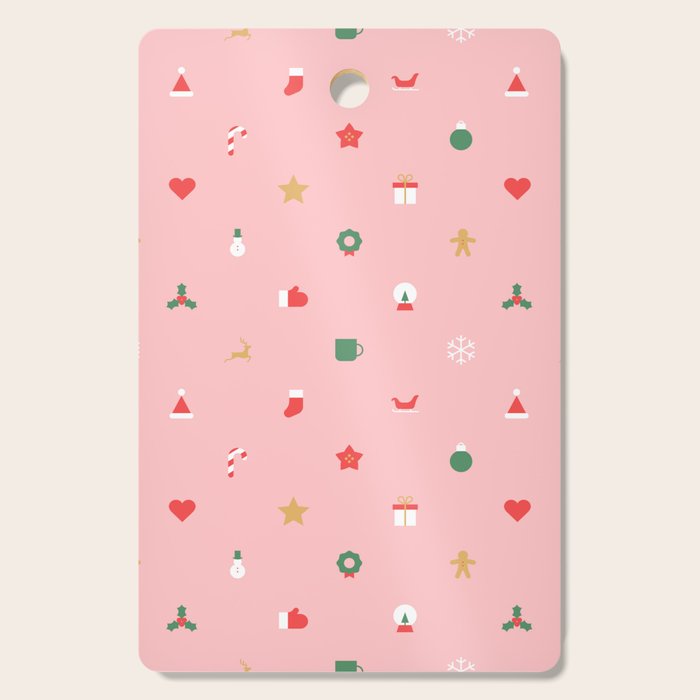Retro christmas ornament decoration pattern Cutting Board Gallery Image 1
