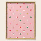 Retro christmas ornament decoration pattern Serving Tray Gallery Image 1