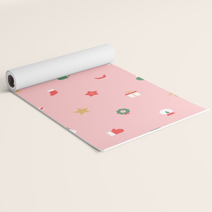 Retro christmas ornament decoration pattern Yoga Mat Gallery Image 2