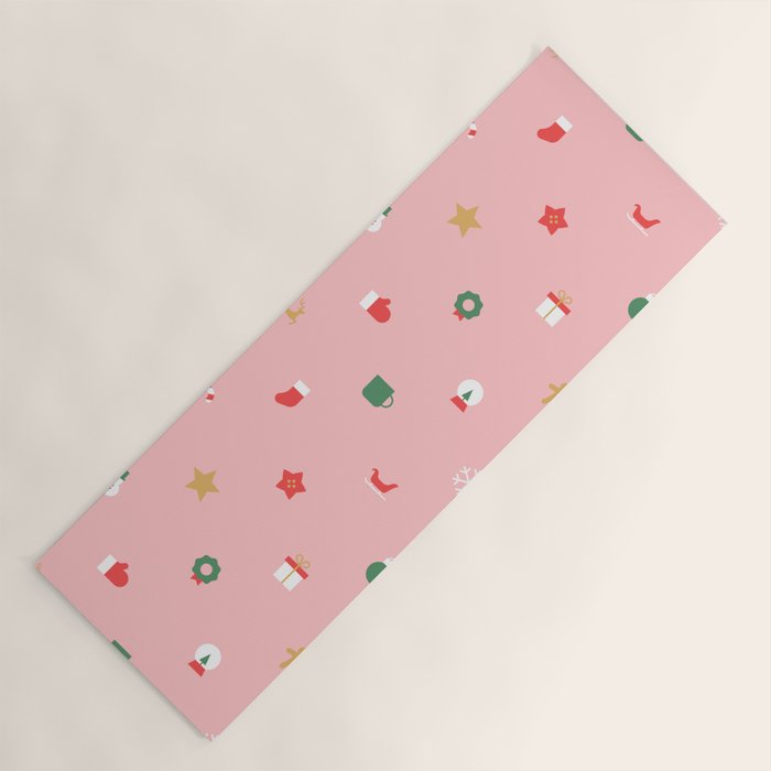 Retro christmas ornament decoration pattern Yoga Mat Gallery Image 1