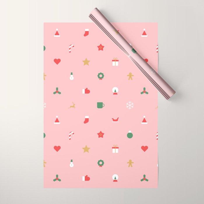 Retro christmas ornament decoration pattern Wrapping Paper Gallery Image 1