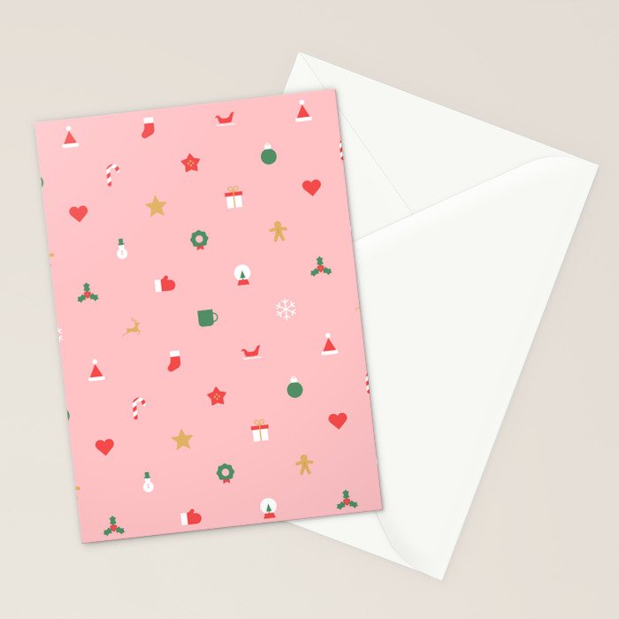 Retro christmas ornament decoration pattern Stationery Card Gallery Image 2